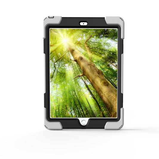 For iPad 9.7 (2018) & iPad 9.7 (2017) 360 Degree Rotation PC + Silicone Protective Case with Holder & Hand-strap(White) - iPad 9.7 (2018) & (2017) Cases by buy2fix | Online Shopping UK | buy2fix