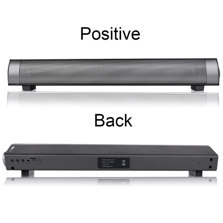 Soundbar LP-08 CE0152 USB MP3 Player 2.1CH Bluetooth Wireless Sound Bar Speaker with Remote Control(Silver) - Desktop Speaker by buy2fix | Online Shopping UK | buy2fix