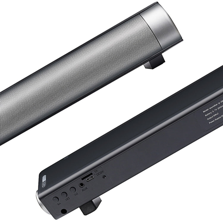 Soundbar LP-08 CE0152 USB MP3 Player 2.1CH Bluetooth Wireless Sound Bar Speaker with Remote Control(Silver) - Desktop Speaker by buy2fix | Online Shopping UK | buy2fix