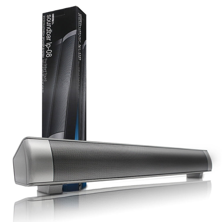 Soundbar LP-08 (CE0150) USB MP3 Player 2.1CH Bluetooth Wireless Sound Bar Speaker (Silver) - Desktop Speaker by buy2fix | Online Shopping UK | buy2fix