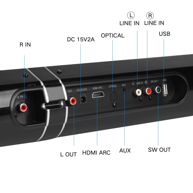 LP1807 Wireless Bluetooth Speaker, Support AUX / Optical / HDMI ARC / RCA / Subwoofer / USB - Desktop Speaker by buy2fix | Online Shopping UK | buy2fix