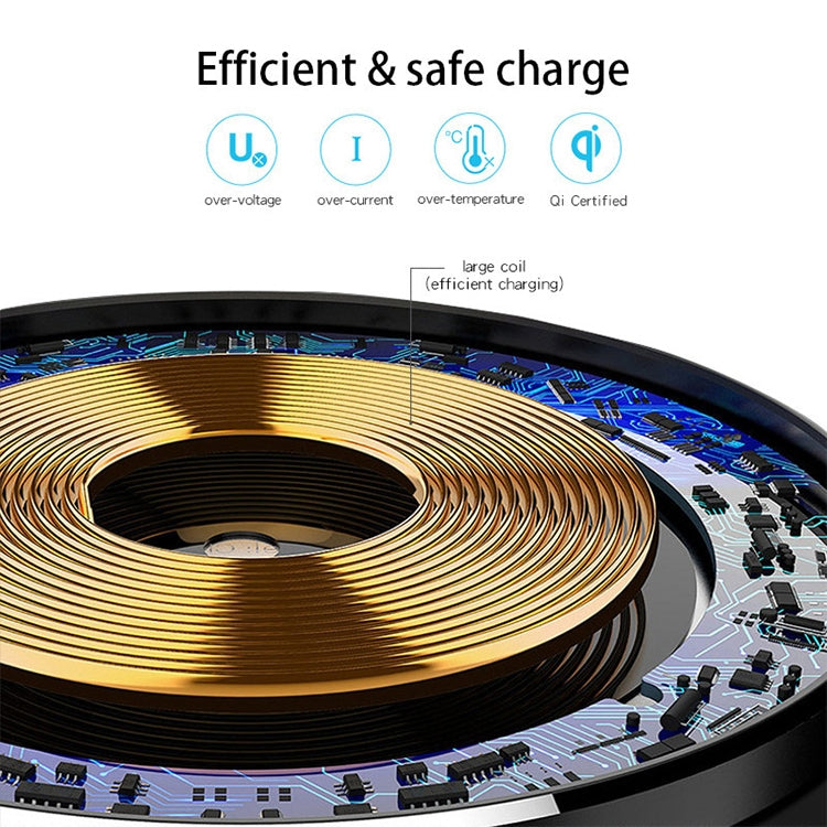 NewRixing NR-3500 Multi-function Atmosphere Light Wireless Charging Bluetooth Speaker with Hands-free Call Function, Support TF Card & USB & FM & AUX (Blue) - Desktop Speaker by NewRixing | Online Shopping UK | buy2fix