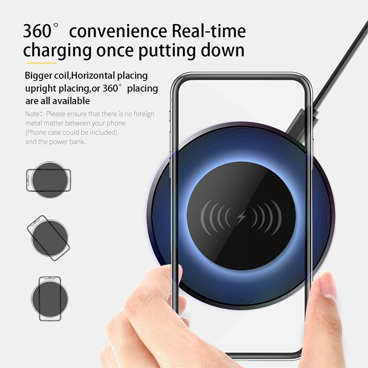 NewRixing NR-3500 Multi-function Atmosphere Light Wireless Charging Bluetooth Speaker with Hands-free Call Function, Support TF Card & USB & FM & AUX (Blue) - Desktop Speaker by NewRixing | Online Shopping UK | buy2fix