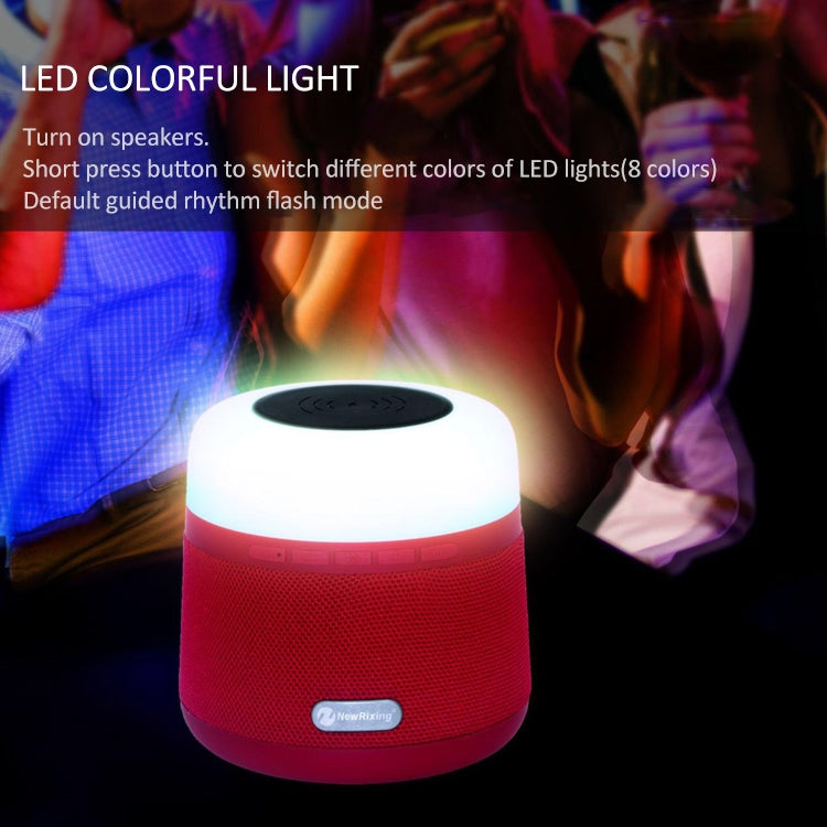 NewRixing NR-3500 Multi-function Atmosphere Light Wireless Charging Bluetooth Speaker with Hands-free Call Function, Support TF Card & USB & FM & AUX (Red) - Desktop Speaker by NewRixing | Online Shopping UK | buy2fix