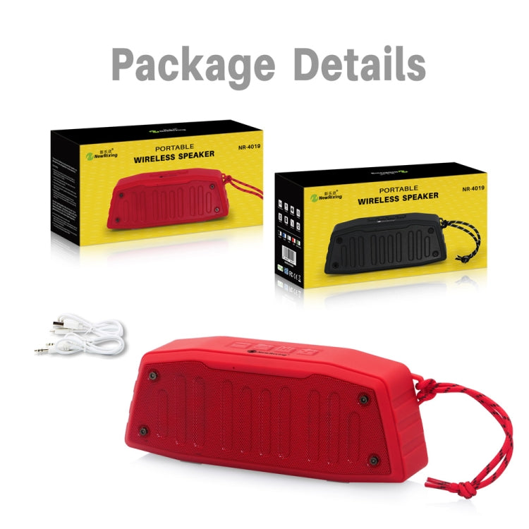 NewRixing NR-4019 Outdoor Portable Bluetooth Speaker with Hands-free Call Function, Support TF Card & USB & FM & AUX (Grey) - Desktop Speaker by NewRixing | Online Shopping UK | buy2fix