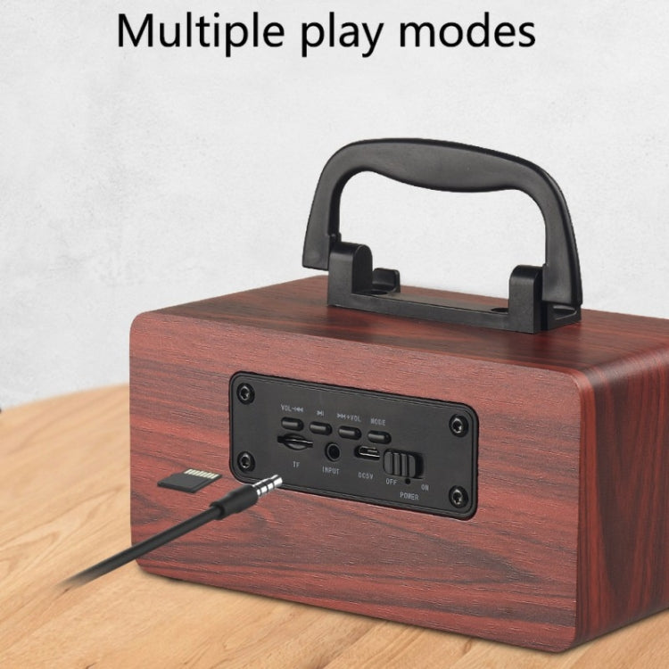W5B Wooden Portable Dual Horn Stereo Bluetooth Speaker with Phone Holder, Support TF Card / AUX (Yellow) - Desktop Speaker by buy2fix | Online Shopping UK | buy2fix