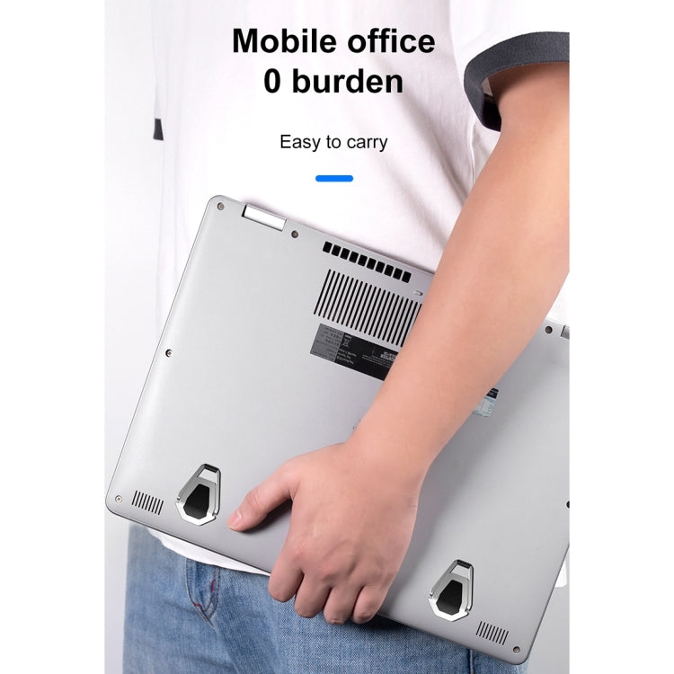 20 PCS R-JUST BJ01 Universal Stickable Shield Shape Laptop Foldable Stand(Silver) by R-JUST