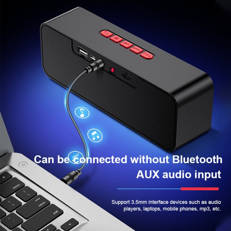 SC211 Portable Subwoofer Wireless Bluetooth Speaker Bluetooth 5.0, Support TF Card & U Disk & 3.5mm AUX (Red) - Desktop Speaker by buy2fix | Online Shopping UK | buy2fix