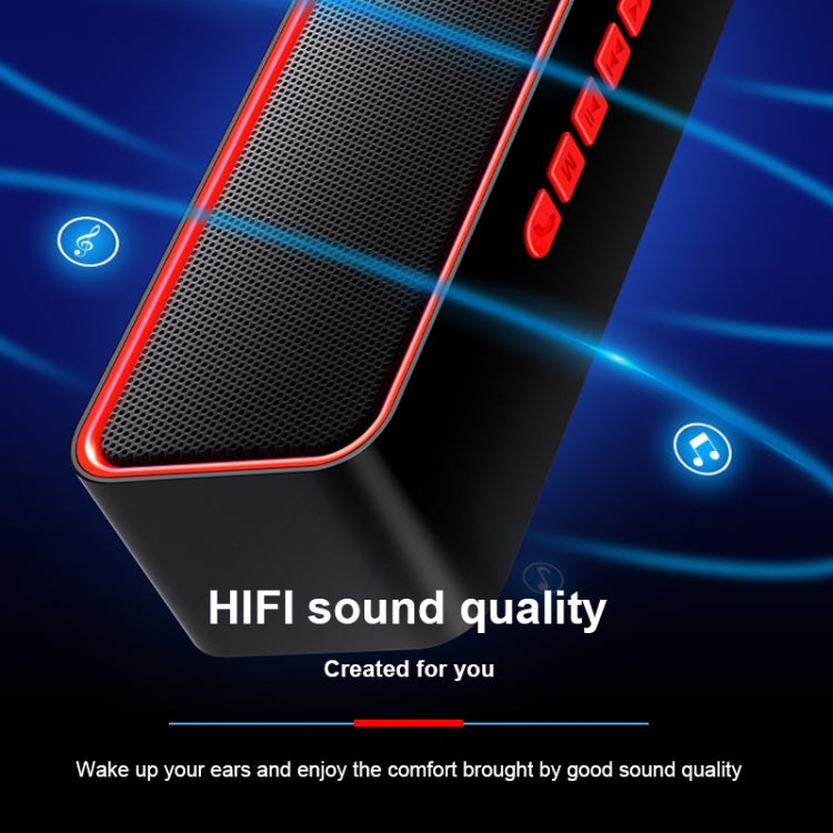 SC211 Portable Subwoofer Wireless Bluetooth Speaker Bluetooth 5.0, Support TF Card & U Disk & 3.5mm AUX (Red) - Desktop Speaker by buy2fix | Online Shopping UK | buy2fix