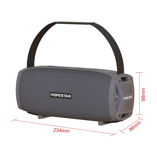 HOPESTAR H24 Pro TWS Portable Outdoor Waterproof Woven Textured Bluetooth Speaker with Rhythm Light, Support Hands-free Call & U Disk & TF Card & 3.5mm AUX & FM (Grey) - Desktop Speaker by HOPESTAR | Online Shopping UK | buy2fix