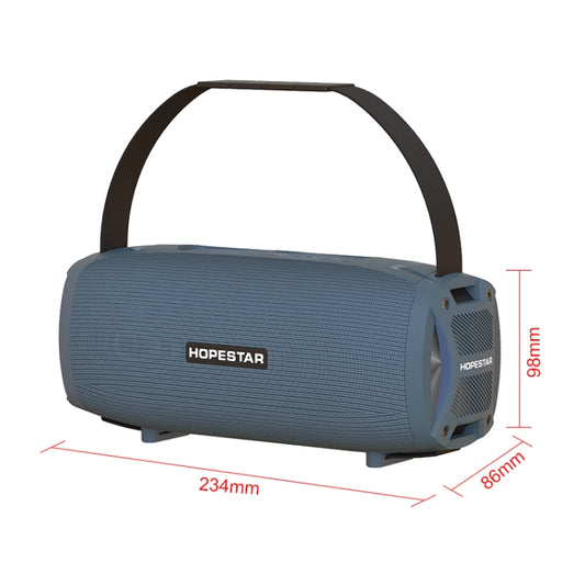 HOPESTAR H24 Pro TWS Portable Outdoor Waterproof Woven Textured Bluetooth Speaker with Rhythm Light, Support Hands-free Call & U Disk & TF Card & 3.5mm AUX & FM (Blue) - Desktop Speaker by HOPESTAR | Online Shopping UK | buy2fix