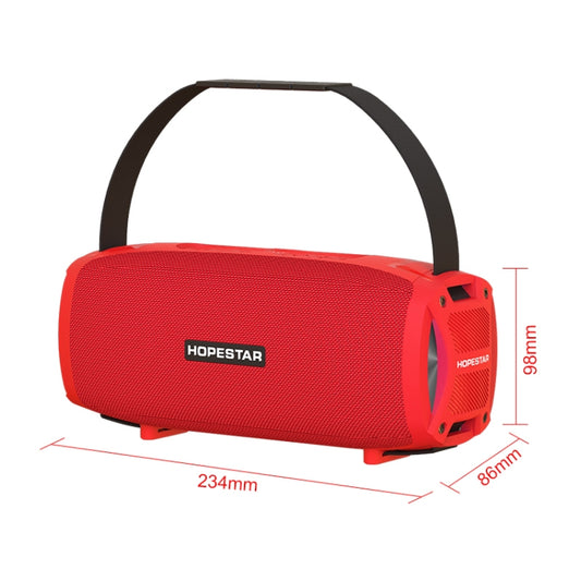 HOPESTAR H24 Pro TWS Portable Outdoor Waterproof Woven Textured Bluetooth Speaker with Rhythm Light, Support Hands-free Call & U Disk & TF Card & 3.5mm AUX & FM (Red) - Desktop Speaker by HOPESTAR | Online Shopping UK | buy2fix