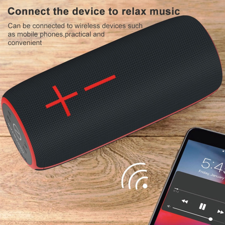 HOPESTAR P21 TWS Portable Outdoor Waterproof Woven Textured Bluetooth Speaker, Support Hands-free Call & U Disk & TF Card & 3.5mm AUX & FM (Black) - Desktop Speaker by HOPESTAR | Online Shopping UK | buy2fix