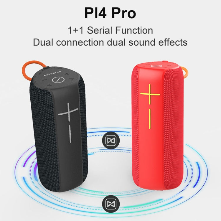 HOPESTAR P14 Pro Portable Outdoor Waterproof Wireless Bluetooth Speaker, Support Hands-free Call & U Disk & TF Card & 3.5mm AUX & FM (Red) - Desktop Speaker by HOPESTAR | Online Shopping UK | buy2fix