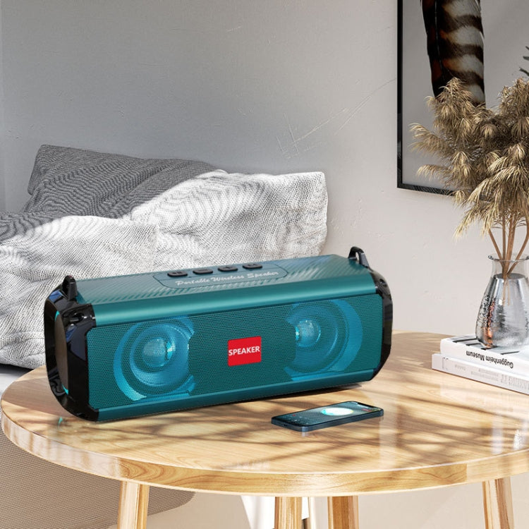 EBS-045 Wireless Stereo RGB Mini Portable Outdoor Music Subwoofer Stereo Speaker with Light (Green) - Desktop Speaker by buy2fix | Online Shopping UK | buy2fix