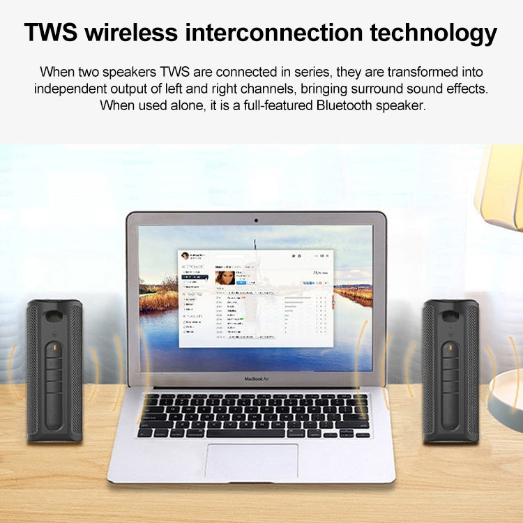 EBS-603 Portable Outdoor Waterproof TWS Audio 3D Surround Wireless Bluetooth Speaker (Black) - Waterproof Speaker by buy2fix | Online Shopping UK | buy2fix