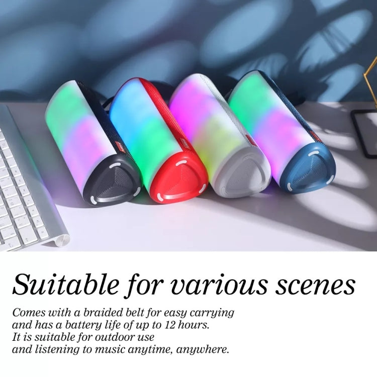 T&G TG357 Portable Wireless Bluetooth Speaker Outdoor Subwoofer with RGB Colorful Light & TWS(Red) - Desktop Speaker by T&G | Online Shopping UK | buy2fix