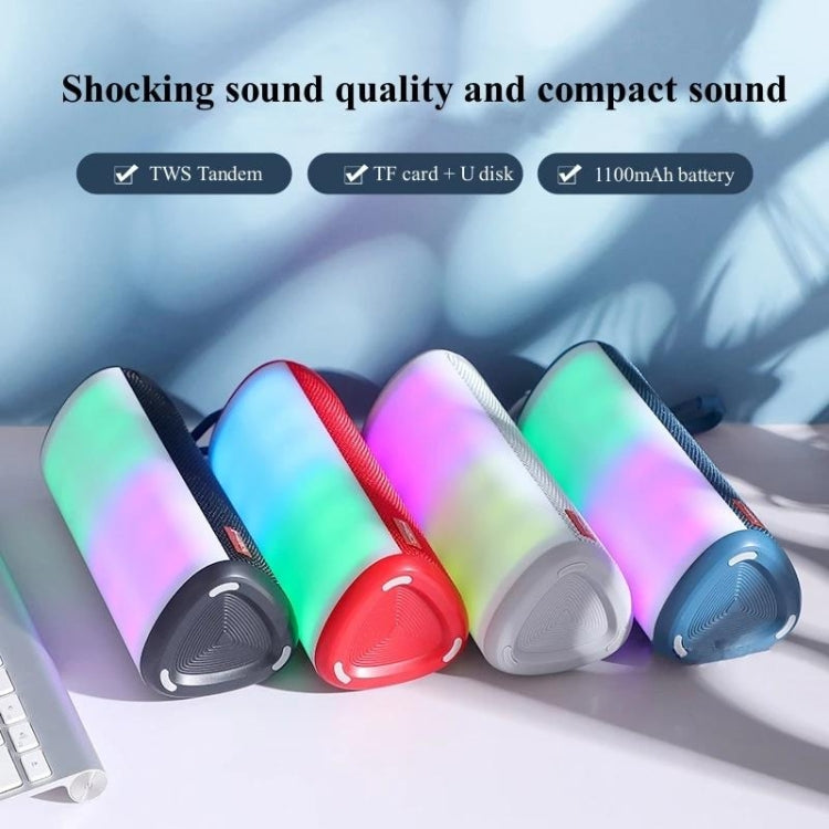 T&G TG357 Portable Wireless Bluetooth Speaker Outdoor Subwoofer with RGB Colorful Light & TWS(Red) - Desktop Speaker by T&G | Online Shopping UK | buy2fix