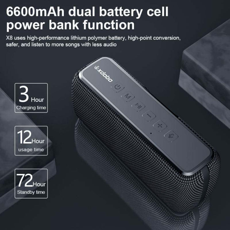 XDOBO X8 60W Wireless Bluetooth Speaker Outdoor Subwoofer Support TWS & TF Card (Black) - Desktop Speaker by XDOBO | Online Shopping UK | buy2fix