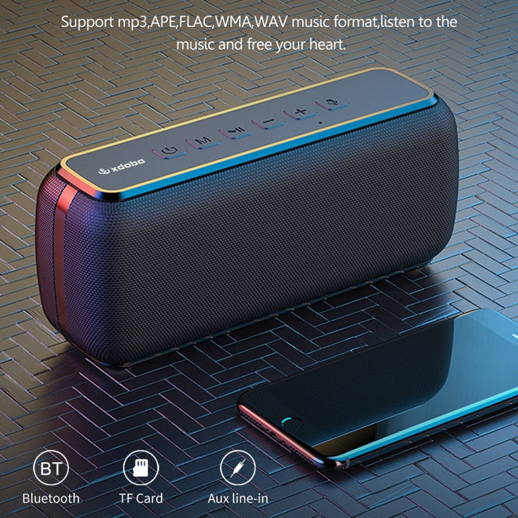 XDOBO X8 60W Wireless Bluetooth Speaker Outdoor Subwoofer Support TWS & TF Card (Black) - Desktop Speaker by XDOBO | Online Shopping UK | buy2fix
