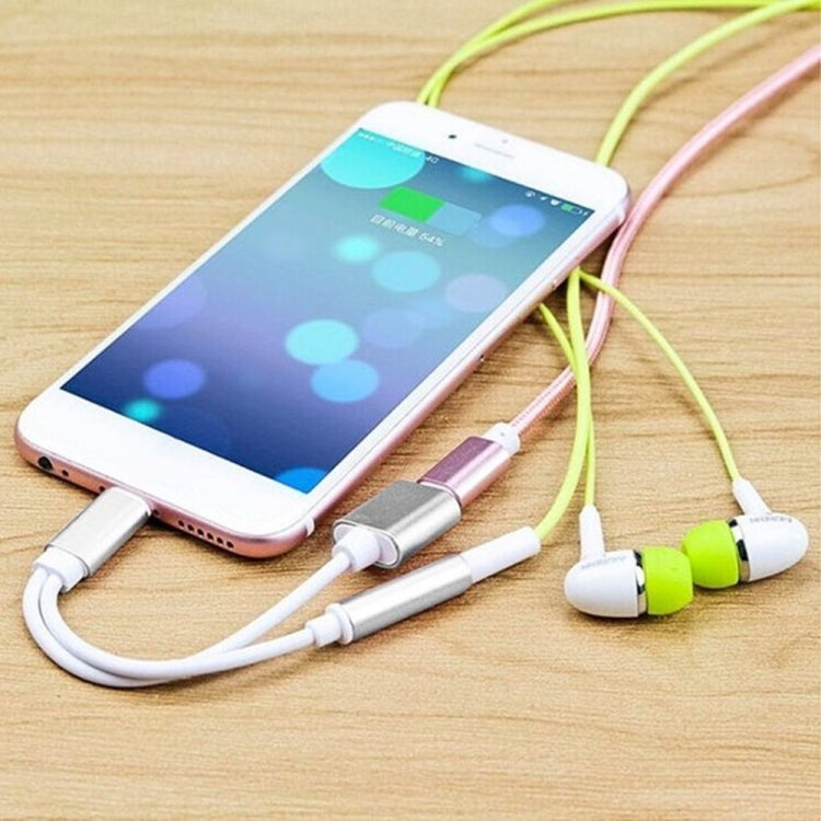 10cm 8 Pin Female & 3.5mm Audio Female to 8 Pin Male Charger Adapter Cable, Support All iOS System(Silver) by buy2fix