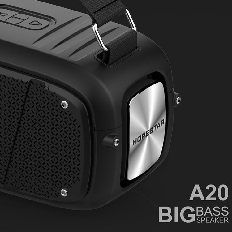 HOPESTAR A20 Pro TWS Portable Outdoor Waterproof Subwoofer Bluetooth Speaker with Microphone, Support Power Bank & Hands-free Call & U Disk & TF Card & 3.5mm AUX (Black) - Desktop Speaker by HOPESTAR | Online Shopping UK | buy2fix