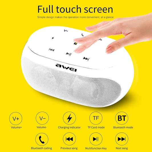 awei Y200 Wireless Bluetooth Speaker with Touch Buttons, Support Aux Line and TF Card(Yellow) - Desktop Speaker by awei | Online Shopping UK | buy2fix