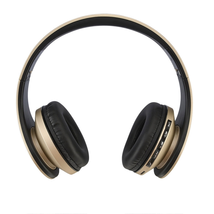 BTH-811 Folding Stereo Wireless Bluetooth Headphone Headset with MP3 Player FM Radio, for Xiaomi, iPhone, iPad, iPod, Samsung, HTC, Sony, Huawei and Other Audio Devices(Gold) - Headset & Headphone by buy2fix | Online Shopping UK | buy2fix