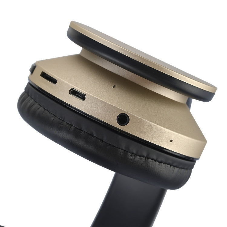 BTH-811 Folding Stereo Wireless Bluetooth Headphone Headset with MP3 Player FM Radio, for Xiaomi, iPhone, iPad, iPod, Samsung, HTC, Sony, Huawei and Other Audio Devices(Gold) - Headset & Headphone by buy2fix | Online Shopping UK | buy2fix