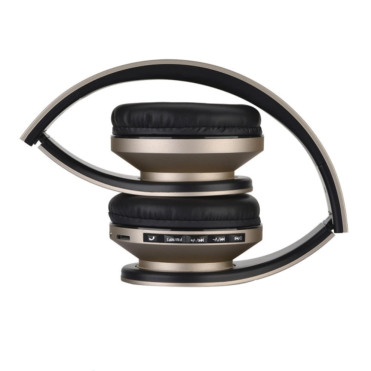 BTH-811 Folding Stereo Wireless Bluetooth Headphone Headset with MP3 Player FM Radio, for Xiaomi, iPhone, iPad, iPod, Samsung, HTC, Sony, Huawei and Other Audio Devices(Gold) - Headset & Headphone by buy2fix | Online Shopping UK | buy2fix