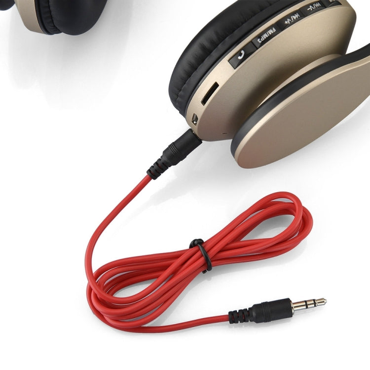BTH-811 Folding Stereo Wireless Bluetooth Headphone Headset with MP3 Player FM Radio, for Xiaomi, iPhone, iPad, iPod, Samsung, HTC, Sony, Huawei and Other Audio Devices(Gold) - Headset & Headphone by buy2fix | Online Shopping UK | buy2fix
