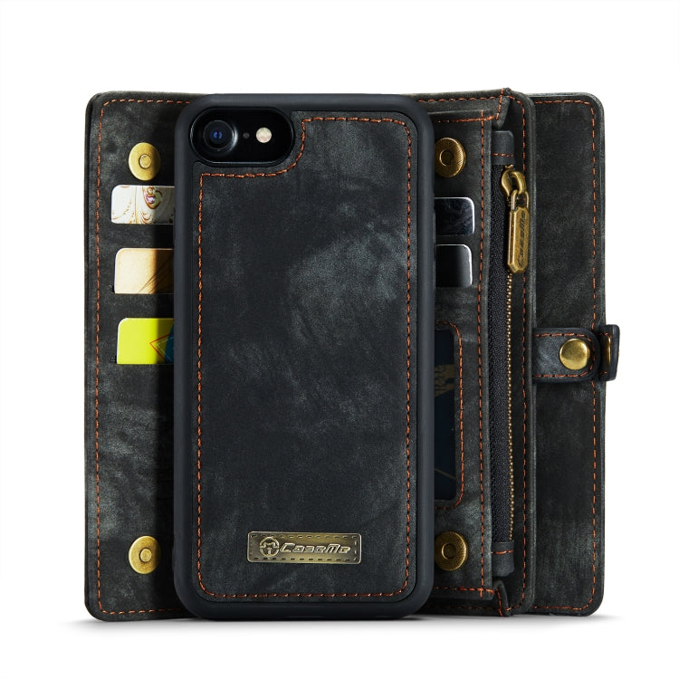 CaseMe for iPhone 8 & 7 Multifunctional Leather Billfold with Detachable Magnetic PC Back Protective Case & Holder & 10 Card Slots & 3 Cash Slots & 1 Zipper Wallet & 2 Photo Frames & 3 Magnetic Clasps(Black) - More iPhone Cases by CaseMe | Online Shopping UK | buy2fix