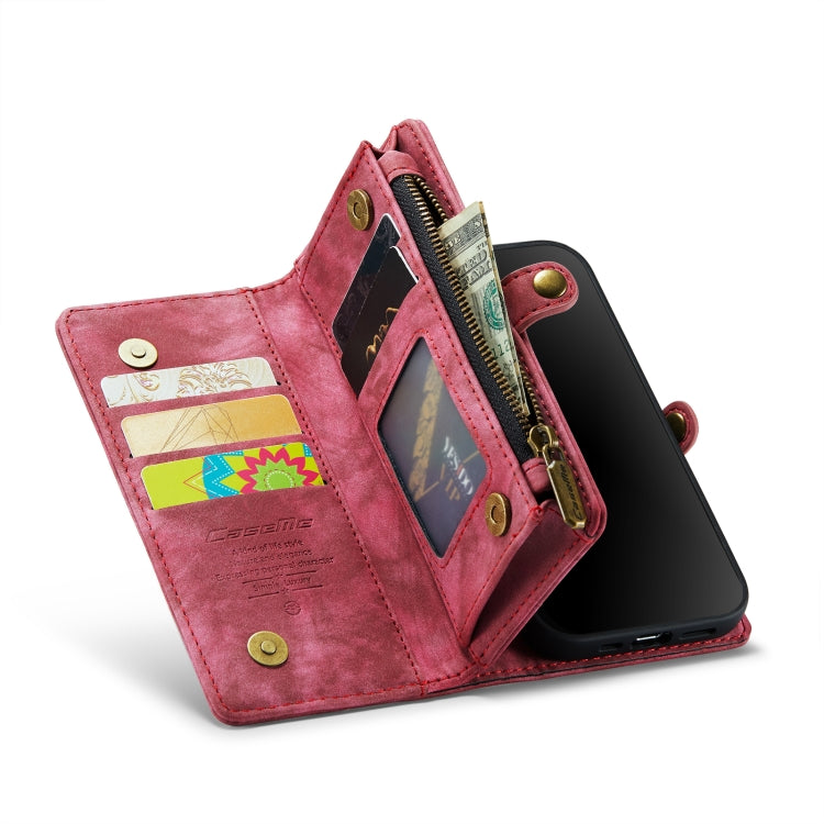 CaseMe for iPhone 8 & 7 Multifunctional Leather Billfold with Detachable Magnetic PC Back Protective Case & Holder & 10 Card Slots & 3 Cash Slots & 1 Zipper Wallet & 2 Photo Frames & 3 Magnetic Clasps(Red) - More iPhone Cases by CaseMe | Online Shopping UK | buy2fix