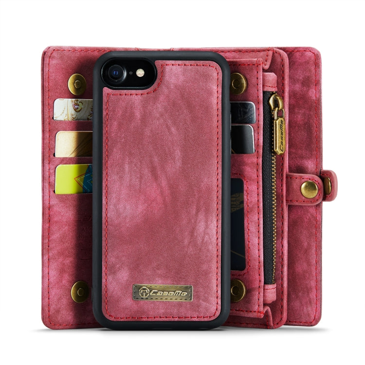 CaseMe for iPhone 8 & 7 Multifunctional Leather Billfold with Detachable Magnetic PC Back Protective Case & Holder & 10 Card Slots & 3 Cash Slots & 1 Zipper Wallet & 2 Photo Frames & 3 Magnetic Clasps(Red) - More iPhone Cases by CaseMe | Online Shopping UK | buy2fix