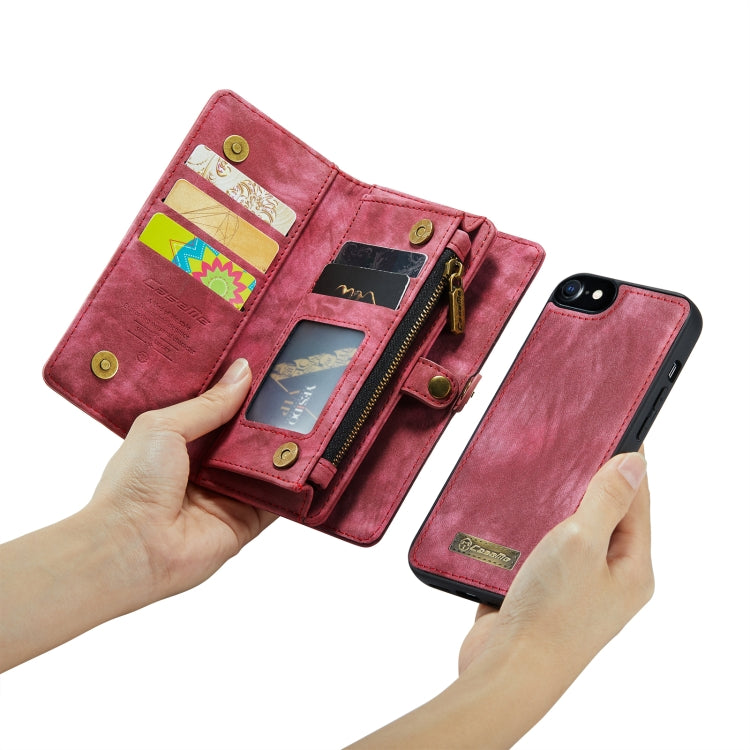 CaseMe for iPhone 8 & 7 Multifunctional Leather Billfold with Detachable Magnetic PC Back Protective Case & Holder & 10 Card Slots & 3 Cash Slots & 1 Zipper Wallet & 2 Photo Frames & 3 Magnetic Clasps(Red) - More iPhone Cases by CaseMe | Online Shopping UK | buy2fix