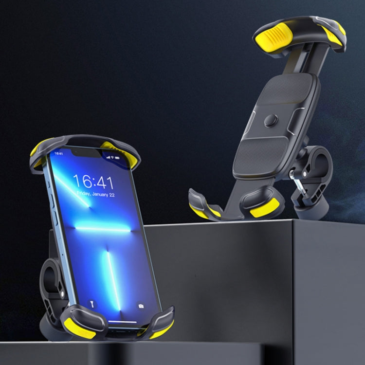 Motorcycle Bicycle Phone Riding Holder Bracket (Yellow) by buy2fix