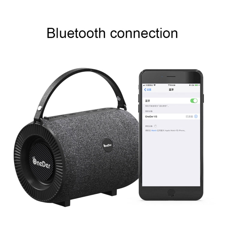 Oneder V3 Outdoor Hand-held Wireless Bluetooth Speaker, Support Hands-free & FM & TF Card & AUX & USB Drive (Black) - Desktop Speaker by OneDer | Online Shopping UK | buy2fix