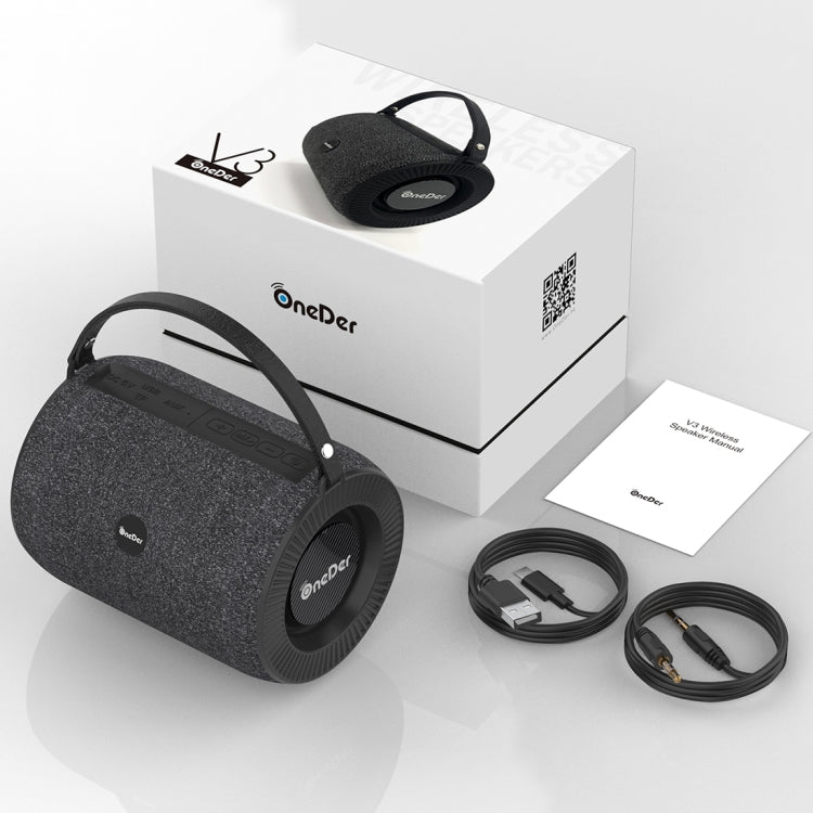 Oneder V3 Outdoor Hand-held Wireless Bluetooth Speaker, Support Hands-free & FM & TF Card & AUX & USB Drive (Blue) - Desktop Speaker by OneDer | Online Shopping UK | buy2fix