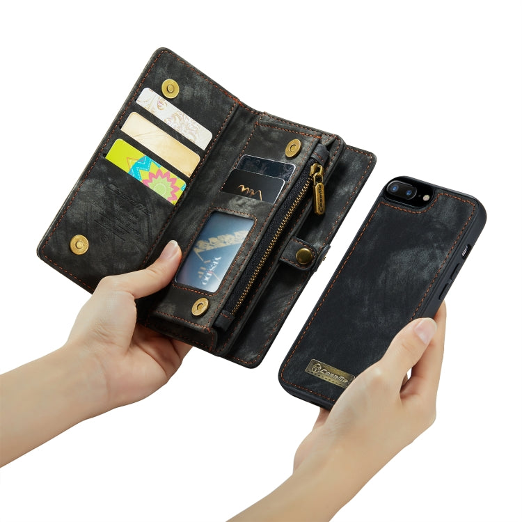 CaseMe for iPhone 8 Plus & 7 Plus Multifunctional Leather Billfold with Detachable Magnetic PC Back Protective Case & Holder & 11 Card Slots & 3 Cash Slots & 1 Zipper Wallet & 2 Photo Frames & 3 Magnetic Clasps(Black) - More iPhone Cases by CaseMe | Online Shopping UK | buy2fix