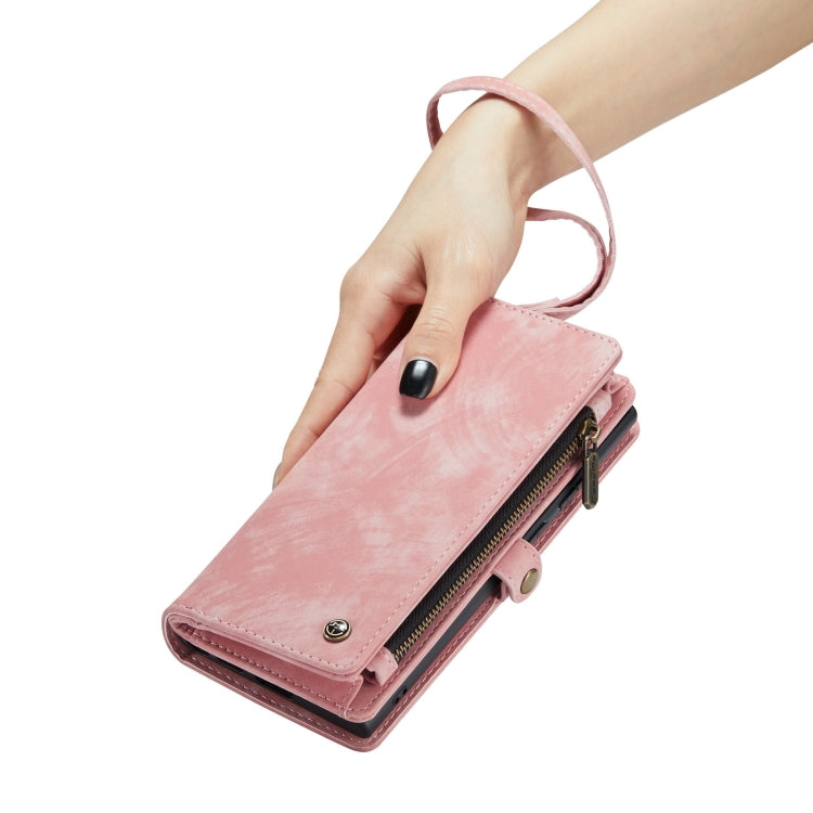 CaseMe for iPhone 8 Plus & 7 Plus Multifunctional Leather Billfold with Detachable Magnetic PC Back Protective Case & Holder & 11 Card Slots & 3 Cash Slots & 1 Zipper Wallet & 2 Photo Frames & 3 Magnetic Clasps (Pink) by CaseMe