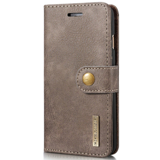 DG.MING For iPhone SE 2020 & 8 & 7 Crazy Horse Texture Horizontal Flip Detachable Magnetic Protective Case with Holder & Card Slots & Wallet(Grey) by DG.MING
