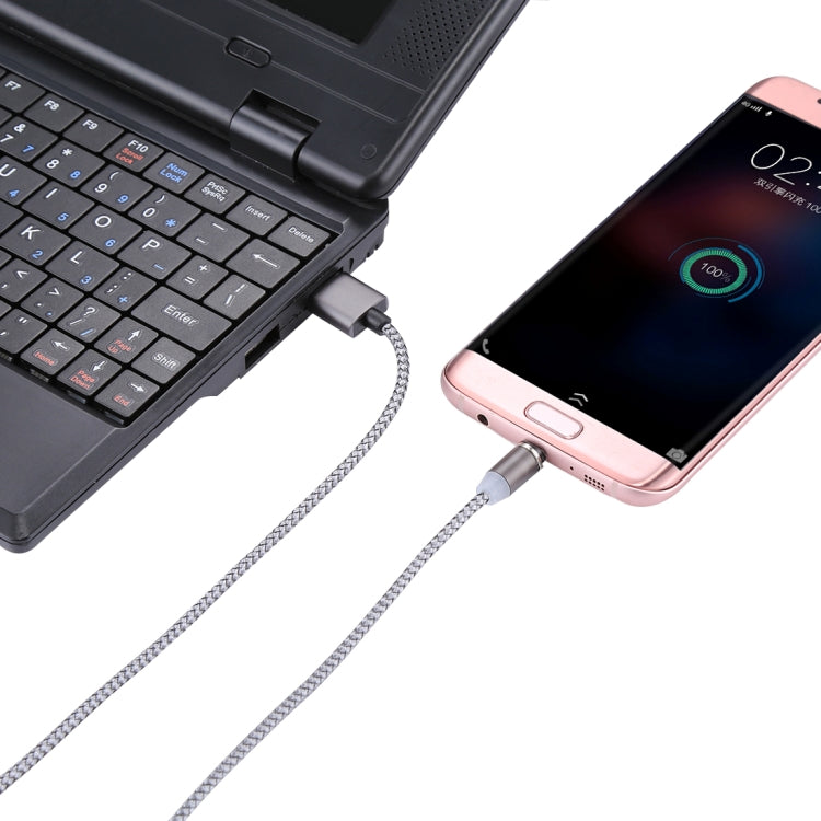 1.05m 8 Pin + Micro USB + USB-C / Type-C to USB Weave Data Sync Charging Cable with LED Indicator by buy2fix