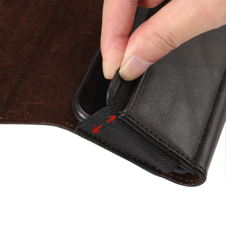 Lambskin Elastic Band Men 4.8 Inch Mobile Phone Universal Hanging Waist Leather Case with Card Slot(Black) - iPhone SE 2022 / 2020 / 8 / 7 Cases by ESR | Online Shopping UK | buy2fix