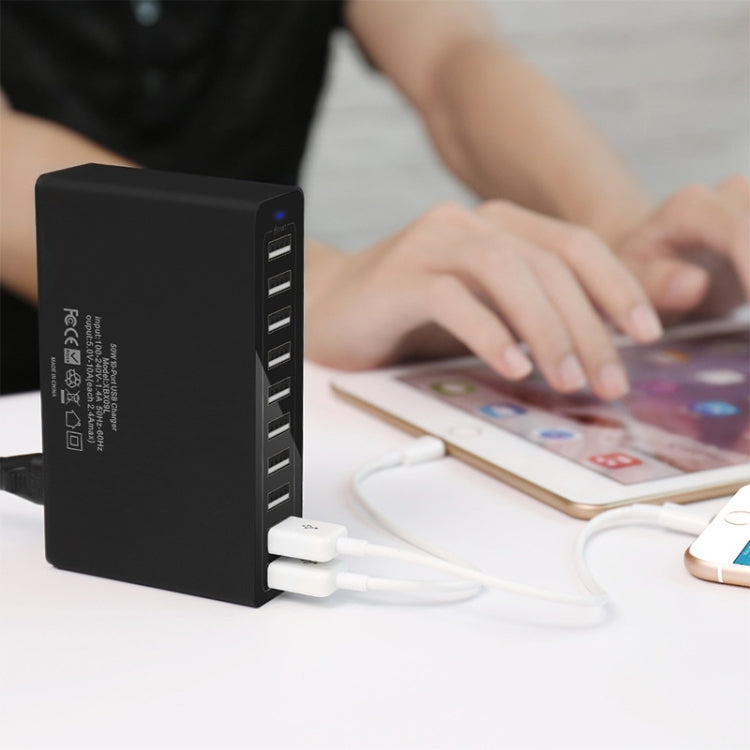 XBX09L 50W 5V 2.4A 10 USB Ports Quick Charger Travel Charger, EU Plug(White) - Multifunction Charger by buy2fix | Online Shopping UK | buy2fix