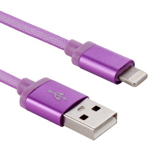 1m Net Style Metal Head 8 Pin to USB Data / Charger Cable(Purple) by buy2fix