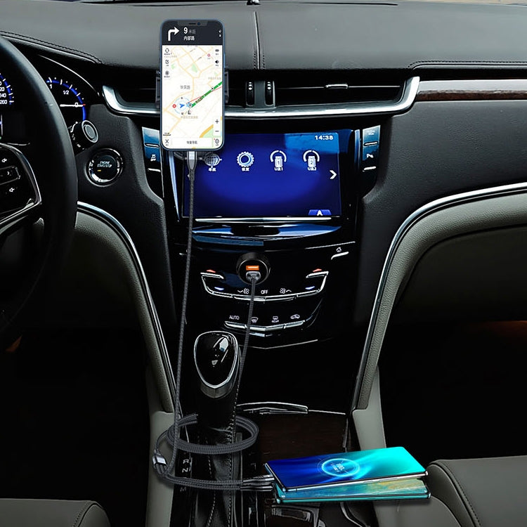 ADC-138 66W 3 in 1 USB to 8 Pin + Micro USB + USB-C / Type-C Fast Charging Braided Data Cable, Cable Length: 1.2m(Black) by buy2fix