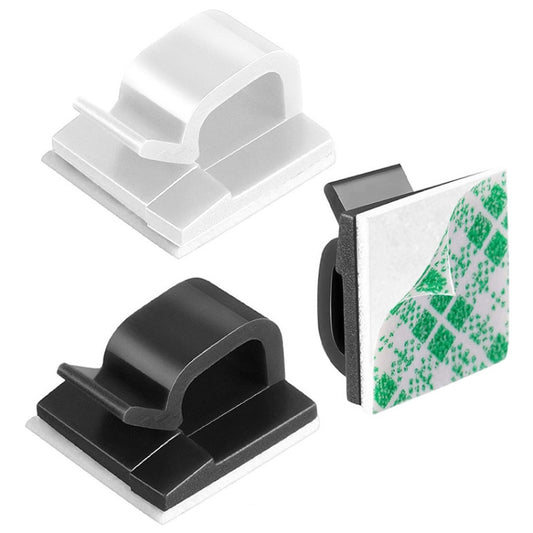 HG2392 100 PCS Desktop Data Cable Organizer Fixing Clip, Gum Type: Green and White(White) by buy2fix