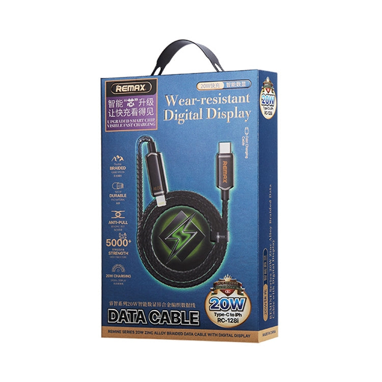 REMAX RC-128i 20W Type-C / USB-C to 8 Pin Intelligent Digital Display Zinc Alloy Braided Charging Data Cable, Length: 1.2m(Tarnish) by REMAX