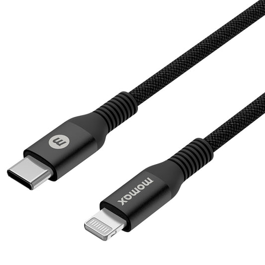 MOMAX DL51D Type-C / USB-C to 8 Pin PD Braided Fast Charging Cable, Length: 1.2m (Black) by MOMAX