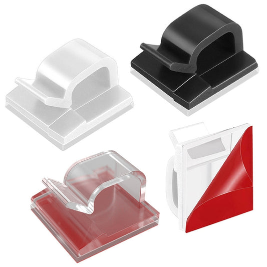 HG2392 50 PCS Desktop Data Cable Organizer Fixing Clip, Gum Type: Acrylic (Transparent) by buy2fix